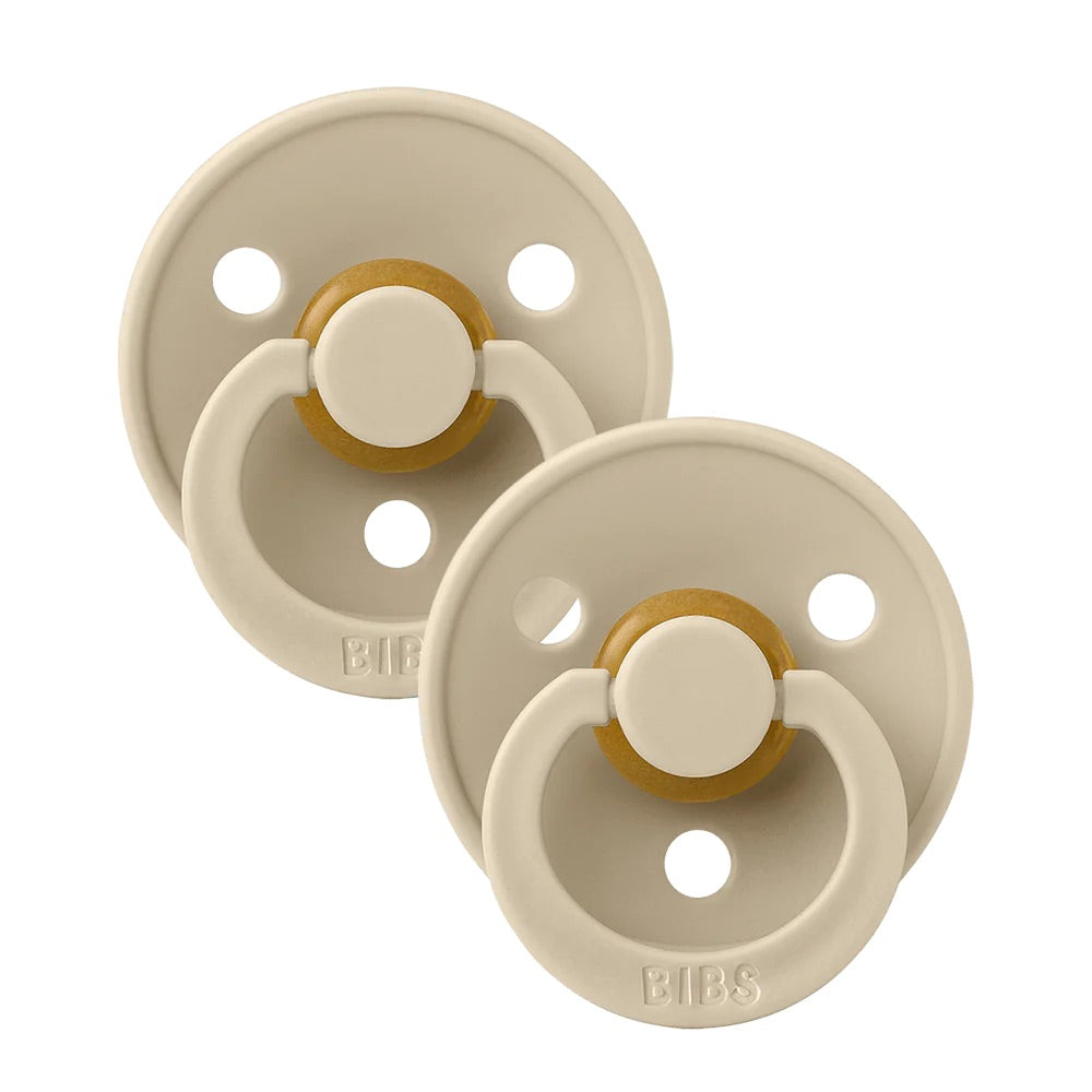 BIBS Pacifier Original COLOUR Latex 2 PK Vanilla