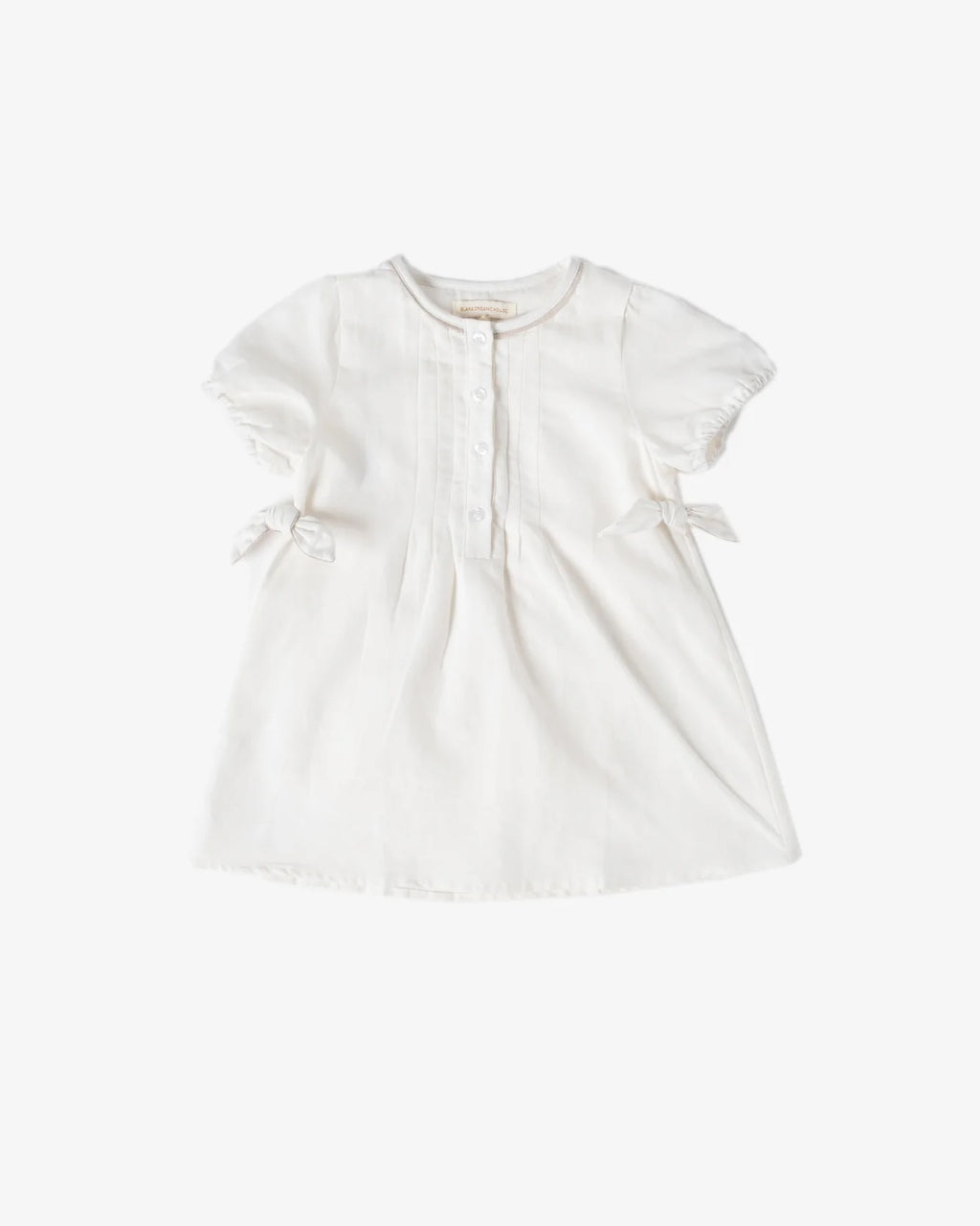 Blara Linen Bow Dress cream white