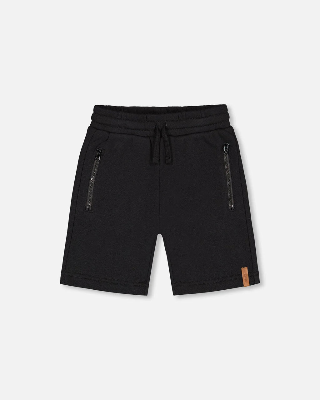 French Terry Short With Zipper Pockets black