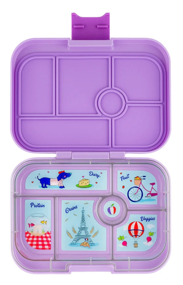 Yumbox Original 6 Compartment lulu purple w/Paris tray