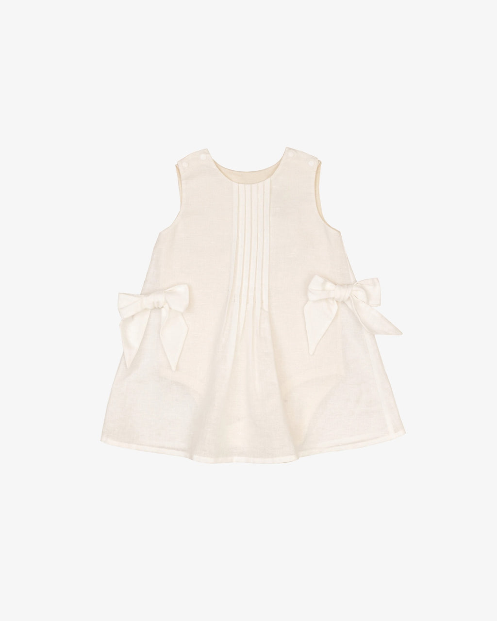 blara Organic Linen Bow Bodysuit dress white