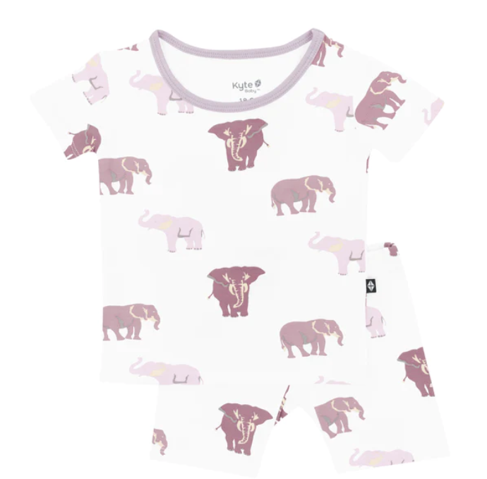 kyte Short Sleeve Pajamas in Elephant