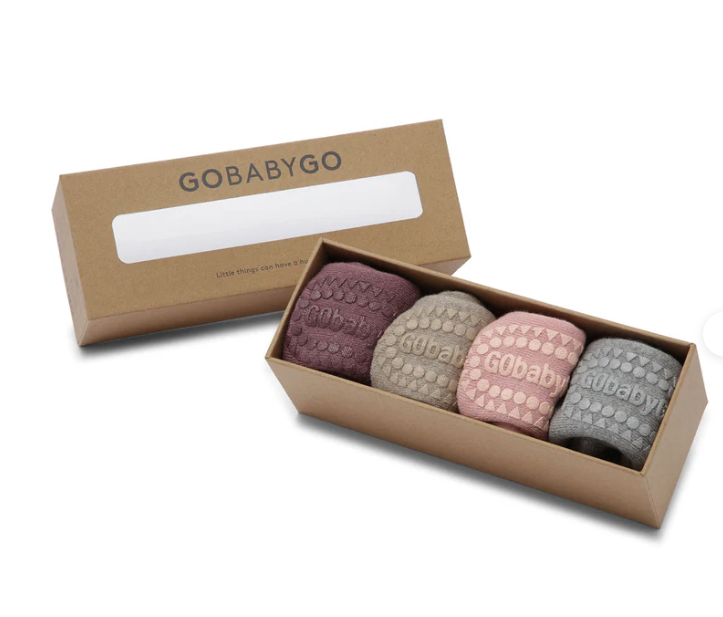 Combo Box 4-pack Organic Cotton Misty Plum, Sand, Soft Pink, Grey Melange