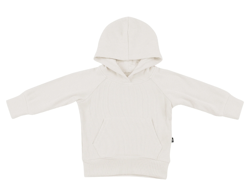 kyte Ribbed Hoodie in oat