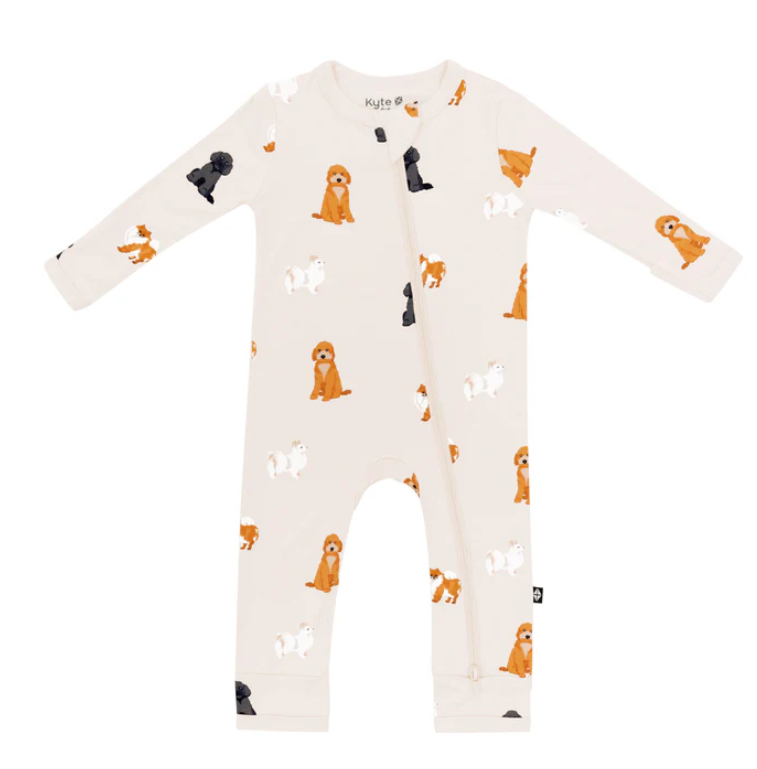 Zippered Romper in Fluffy Dog