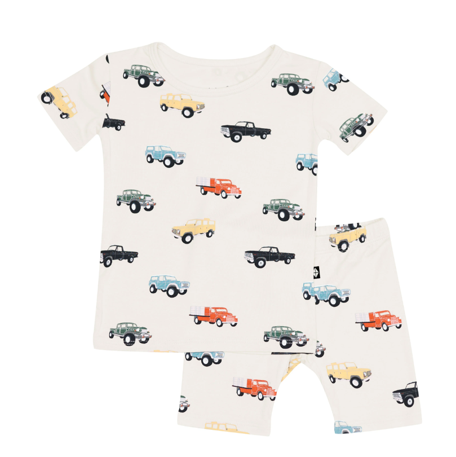 Kyte Short Sleeve Pajamas in Vintage Truck