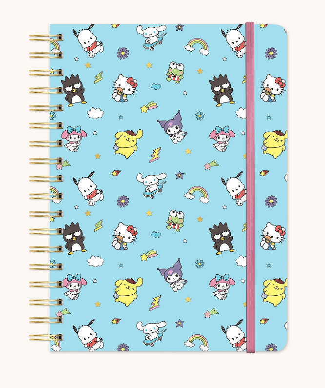 Hello Kitty and Friends college Letters Blue Undated Tri-Tab planner