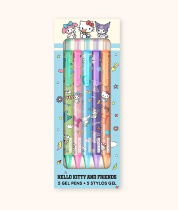 Hello Kitty and Friends college letters blue gel pen set
