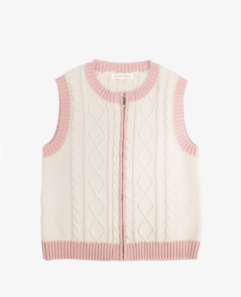 blara Cable-knit Vest pink