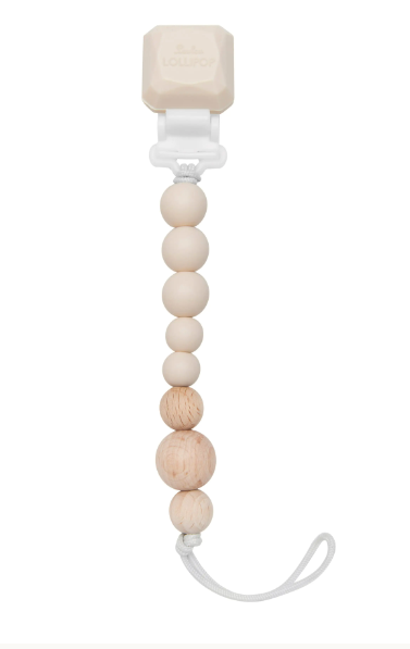 Colour Pop Silicone & Wood Pacifier Clip