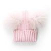 olilia double pom merino pink hat