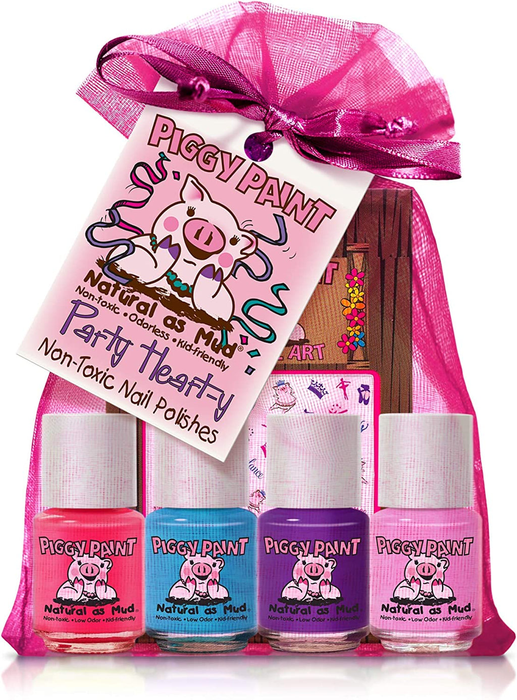 Piggy Paint Party Heart-Y [5 Pack] Gift Set Including Nail Art Stickers