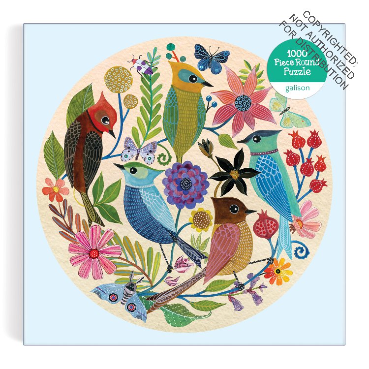 Circle of Avian Friends 1000 Piece Round Puzzle