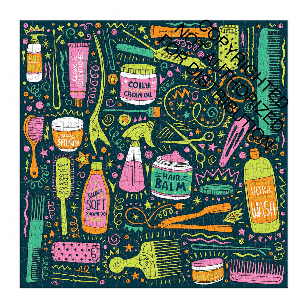 500 piece puzzle - i love my hair tools by galison