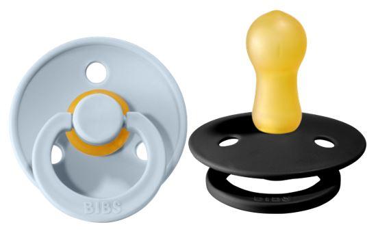 Bibs Denmark Pacifier 2 pack baby blue/black
