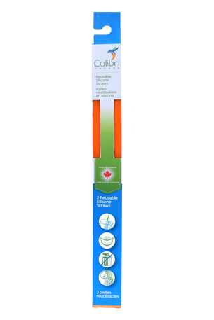 Reusable Silicone Straws - 2 pack - LittleLeafBaby