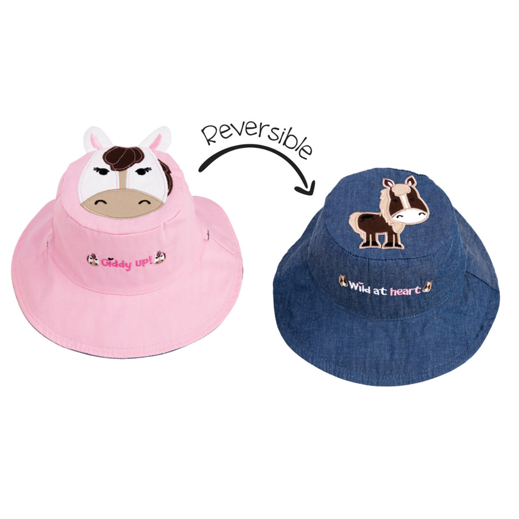 Kids UPF50+ Sun Hat - Horses