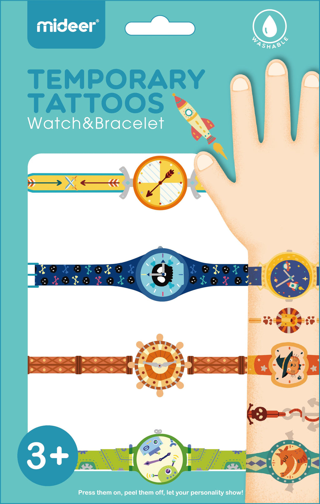 Mideer temporary tattos watch and bracelet - LittleLeafBaby