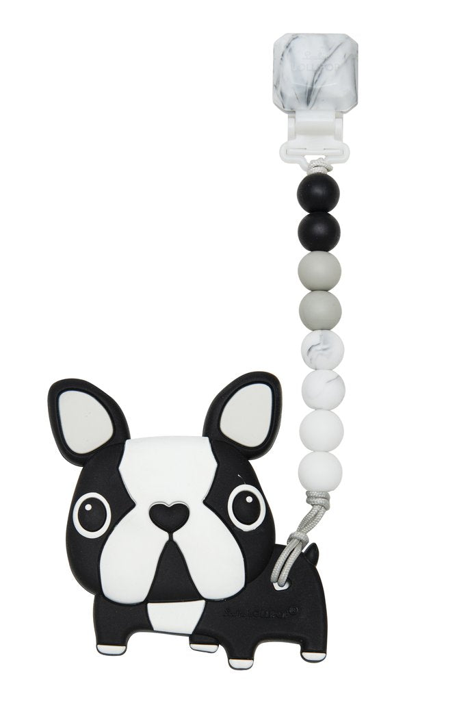 Black Boston Terrier Teether Set Gem