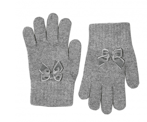 SOFT-WARM GLOVES WITH VELVET BOW
