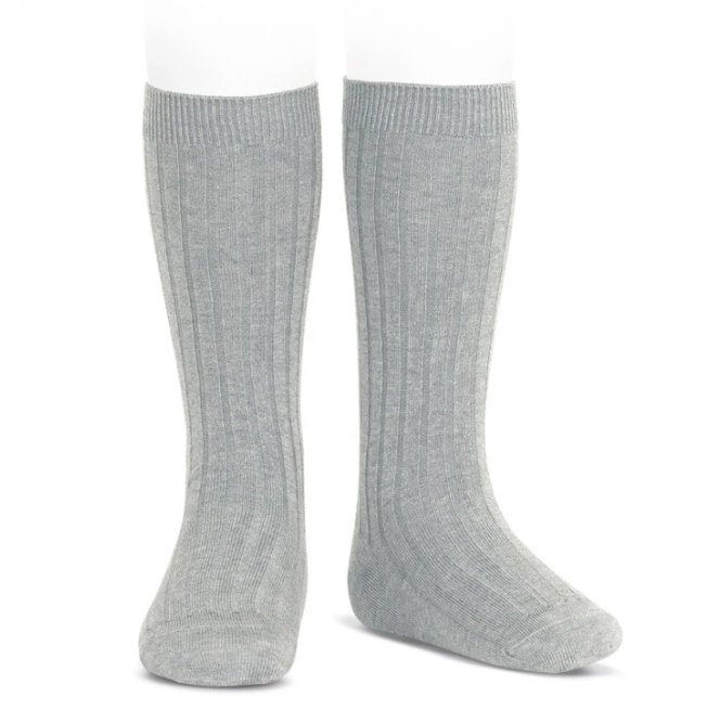 CONDOR - KNEE HIGH RIBBED SOCKS - ALUMINIUM #221
