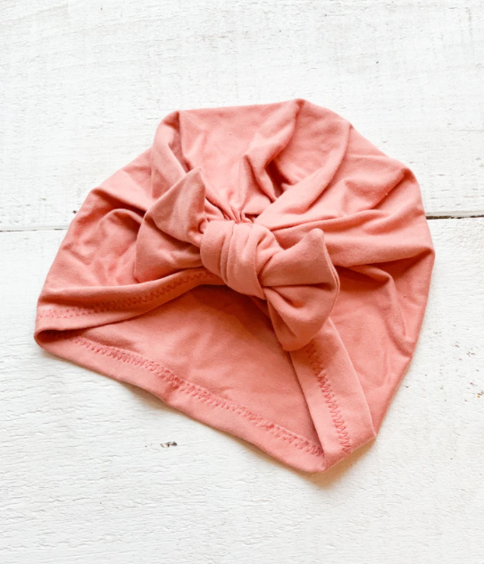 Turban bow peach