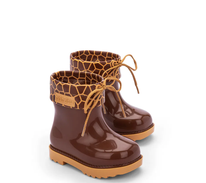 Mini Melissa Girls brown/yellow rain Boots