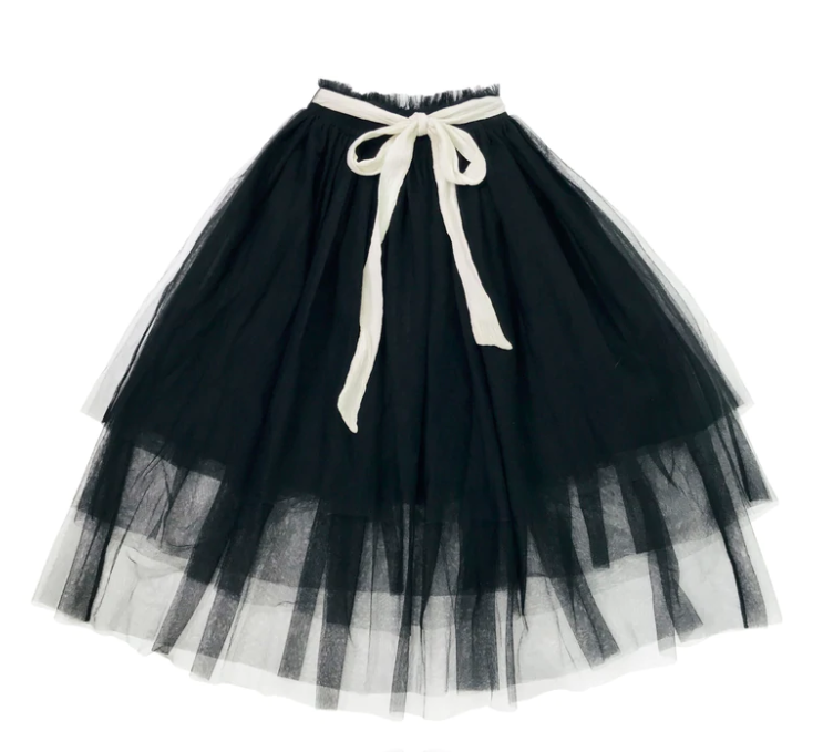 DOLLY GOLIGHTLY TUTU WITH STRING TIE MIDI SKIRT BLACK