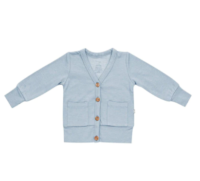 BAMBOO JERSEY CARDIGAN IN FOG