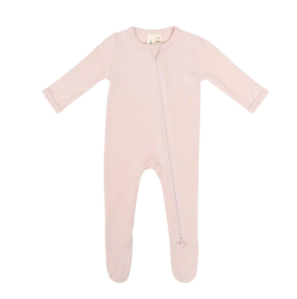 ZIPPERED FOOTIE IN BLUSH