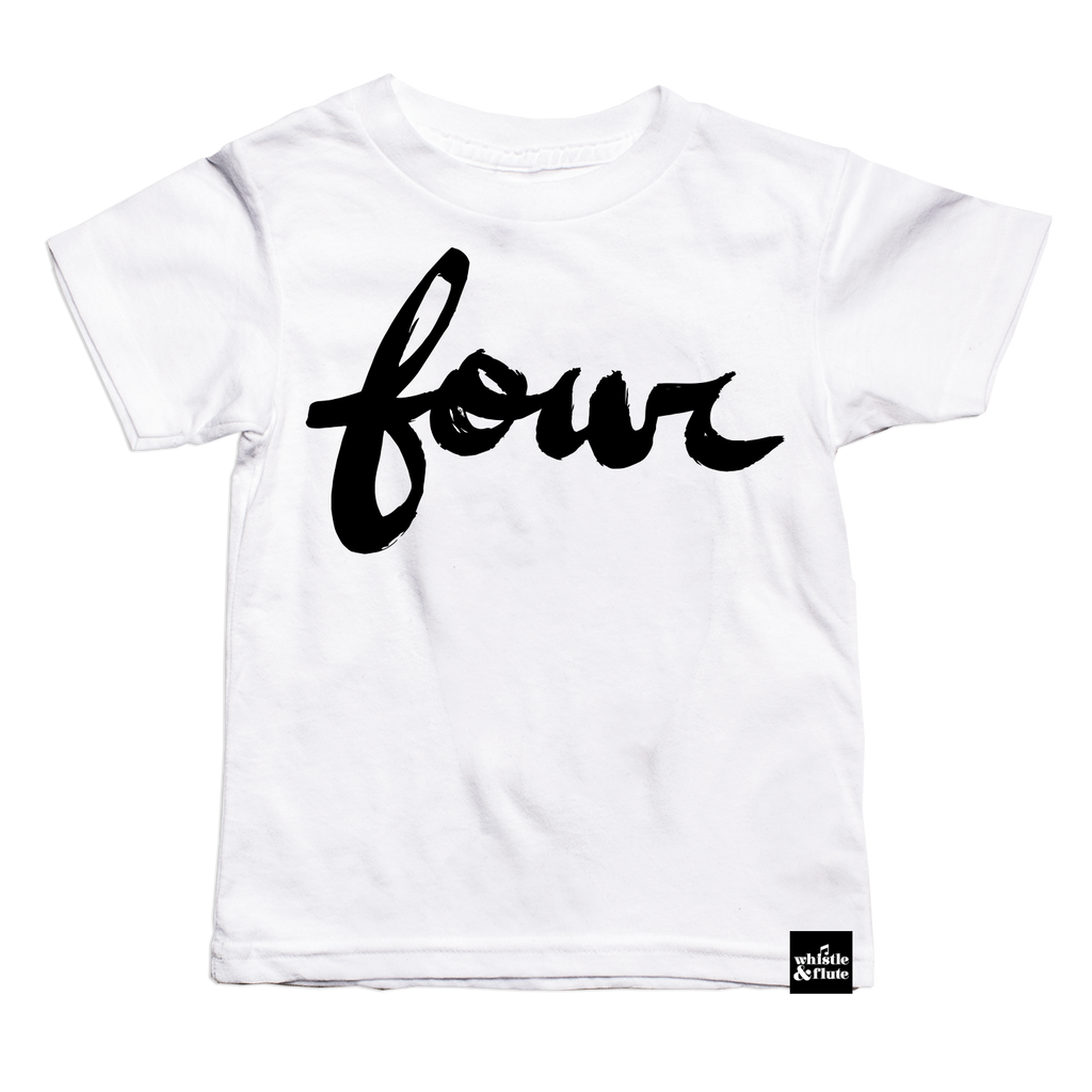 BRUSH SCRIPT NUMBER T-SHIRT - LittleLeafBaby