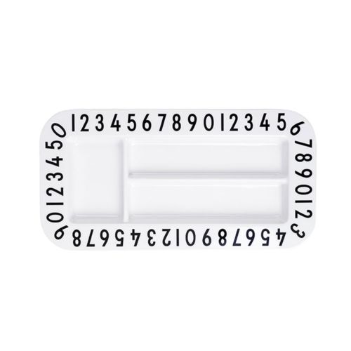 Kids Melamine Rectangular Snack Plate - Whitew/Numbers - LittleLeafBaby