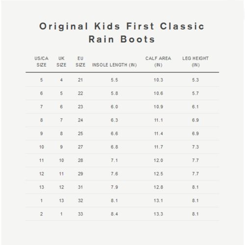 Chart Hunter Rain Boots Fit Kids Hunter Do Hunter Wellies Fit True