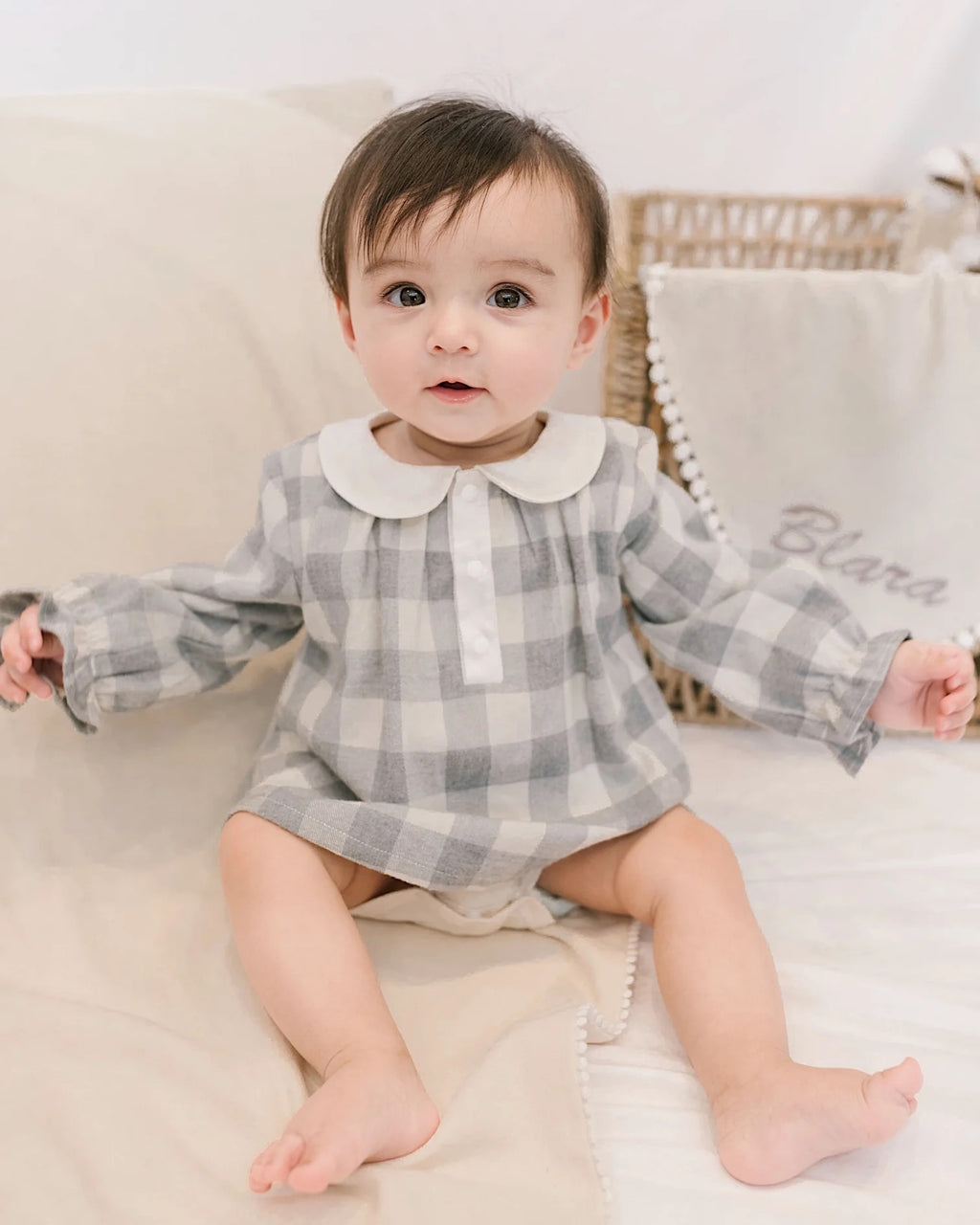 blara orangic Checker Girl Bodysuit