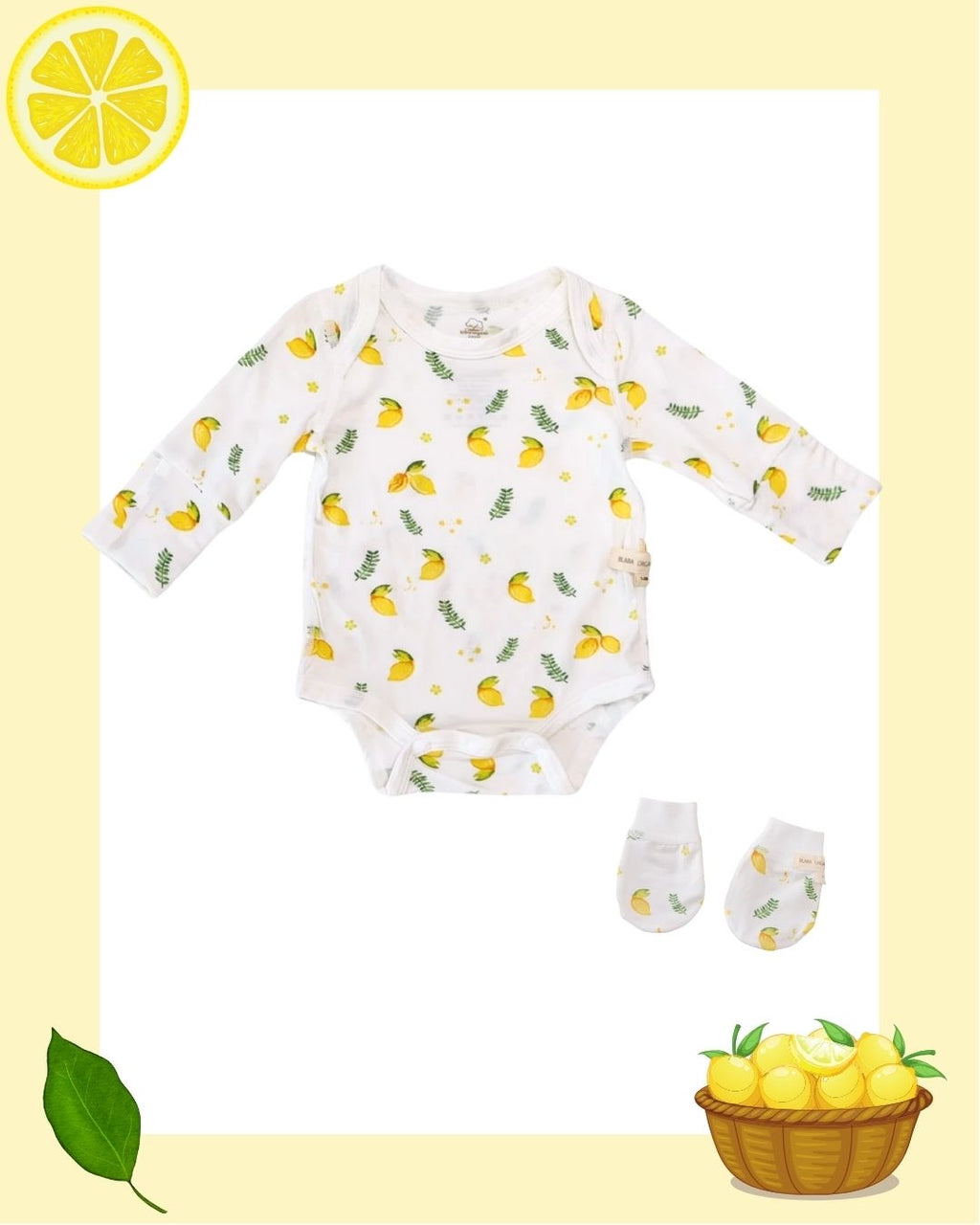 Blara organic lemon long sleeves bodysuit gift set