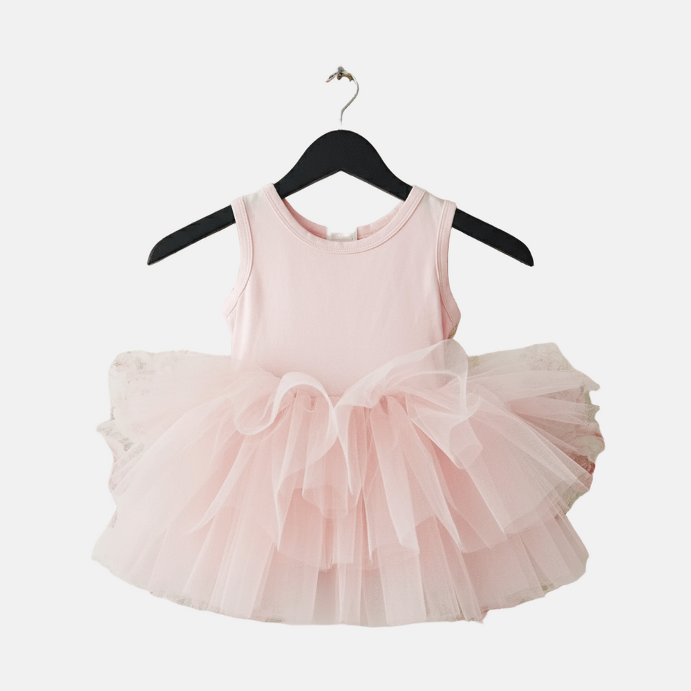 Dolly timeless cotton tutu dress pink - LittleLeafBaby