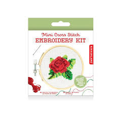 Kikkerland mini cross kit embroidery kit