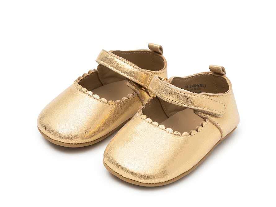 Baby shinny lamb leather mary Jane - LittleLeafBaby