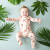 kyte Zippered Romper in peach