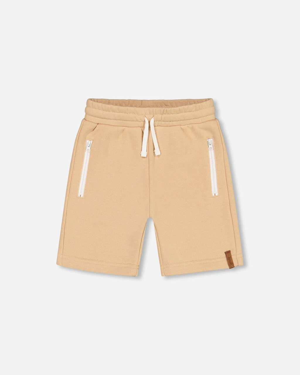 French Terry Short With Zipper Pockets Beige