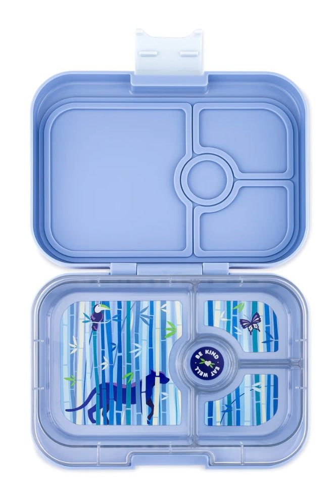 Yumbox Panino 4 Compartment Hazy Blue with Panther Tray