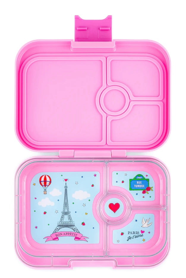 Yumbox Panino 4 Compartment fifi pink w/je T'aime tray