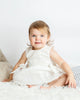 blara Organic Linen Bow Bodysuit dress white
