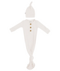kyte Ribbed Knotted Gown with Hat Set in oat