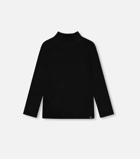 Super Soft Brushed Mock Neck Top Black