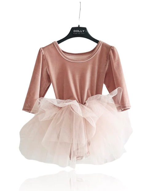 LE PETIT TOM ®  DOLLY UNIVERSE VELVET PLANET TUTU DRESS pink