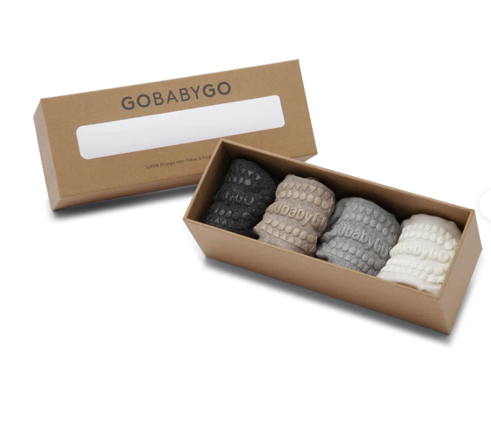 Combo Box 4-pack Bamboo Dark Grey Melange, Sand, Grey Melange, Off White