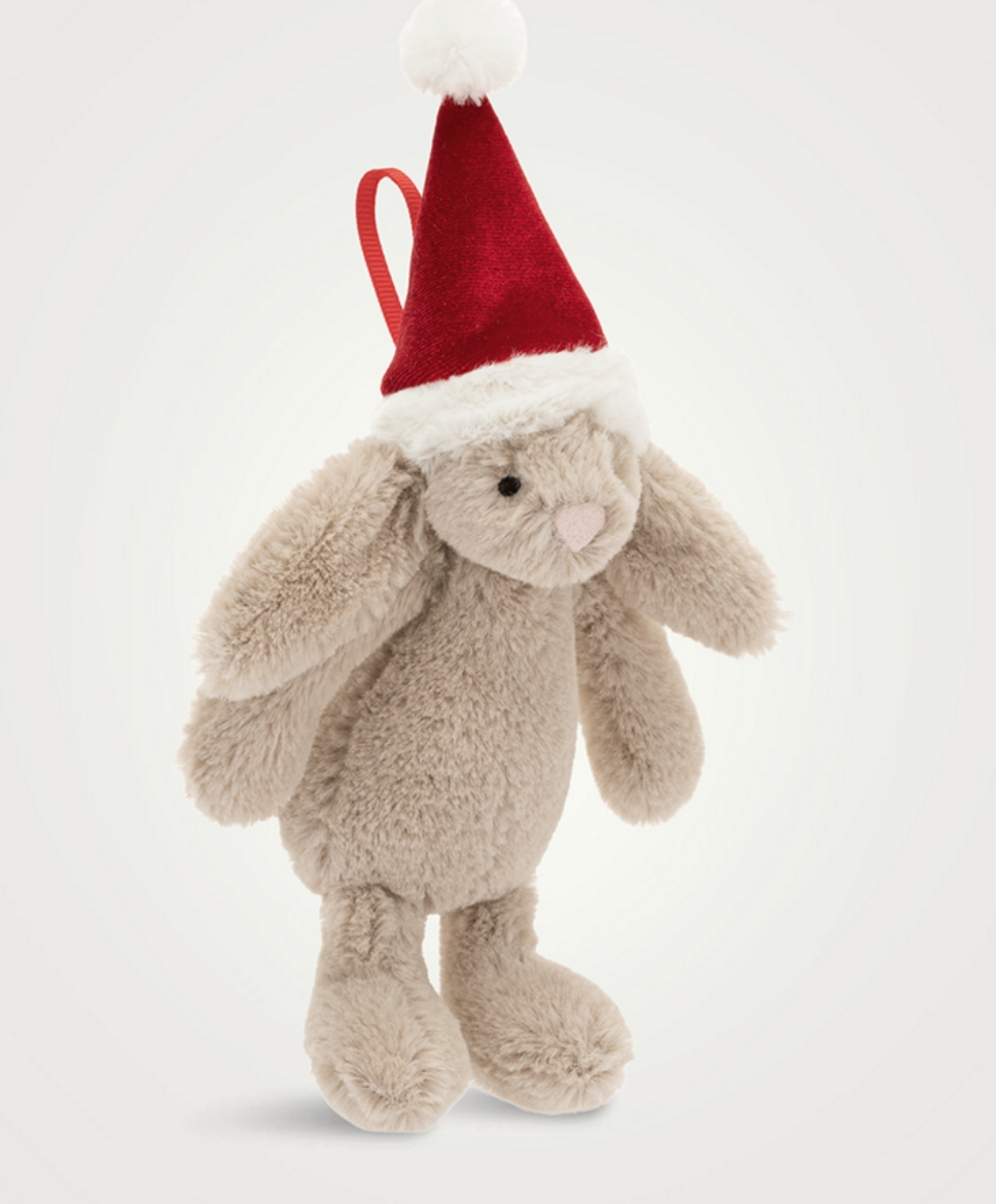 Bashful Christmas Bunny Ornament