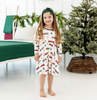 Long Sleeve Twirl Dress in Holiday Train