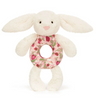 Jellycat Blossom Cream Bunny Berry Ring Rattle